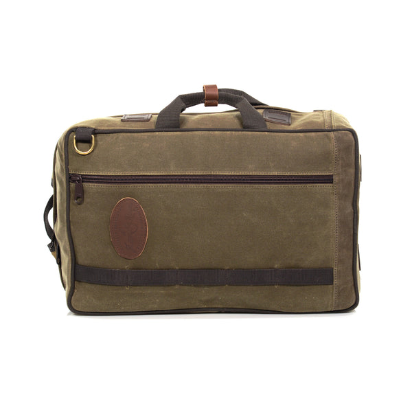 Horizontally, there is two cotton webbed handles that can be clasped together with a high quality brass snap.