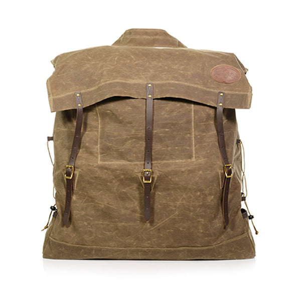 Frost River's largest canoe pack made with durable waxed canvas, premium leather, and solid brass.