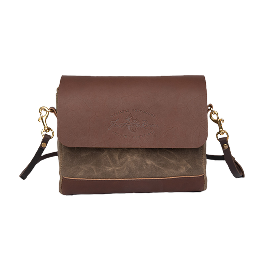 Field Tan waxed Canvas and leather shoulder bag