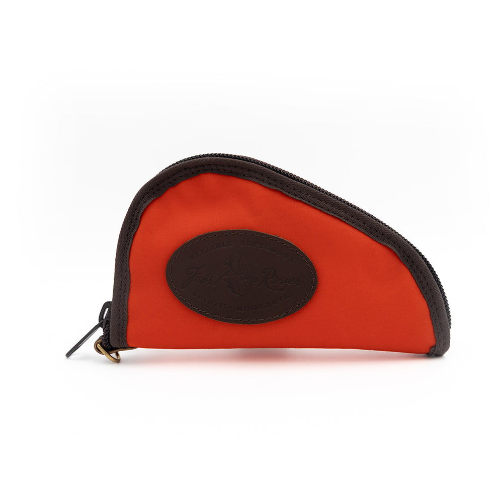 Hunter Orange 8 inch waxed canvas pistol case