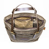 Inside view of the waxed canvas Frost River Boardwalk Tote.