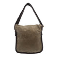 Backside of a 10 ounce waxed canvas messenger bag