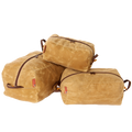Three travel organizer bags that are made from 10.10 ounce waxed canvas. 
