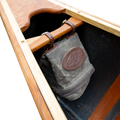 A waxed canvas and leather canoe Bow Bag made in Minnesota by Frost River