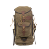 Handmade large daypack made with waxed canvas premium leather and high quality brass buckles and rivets.