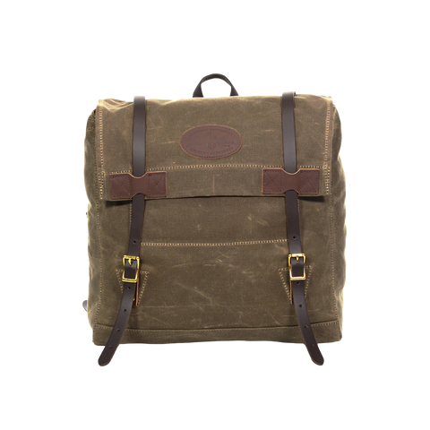 Handmade medium backpack with a secure flap closure and premium leather straps.