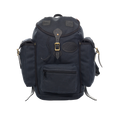 The Summit Expedition backpack in heritage black is crafted with waxed canvas, premium leather, and high quality brass.