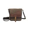 Timeless shoulder bag made from waxed canvas, premium leather, and solid brass.