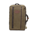 Vertically, on the front of this bag there are several cotton loops and one brass D ring for accessories. Additionally there is one zipper that runs the length of bag. Made out of our high quality Field Tan waxed canvas. Made in Duluth, MN.