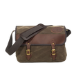 The Premium Carrier Brief Messenger Bag has a lid crafted with 50/50 high-end leather and waxed canvas. With the lid being secured with leather straps and solid brass buckles. A strong cotton webbed shoulder straps with a leather strap pad secured in place with two solid brass attachment points.