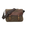 The Premium Carrier Brief Messenger Bag has a lid crafted with 50/50 high-end leather and waxed canvas. With the lid being secured with leather straps and solid brass buckles. A strong cotton webbed shoulder straps with a leather strap pad secured in place with two solid brass attachment points.