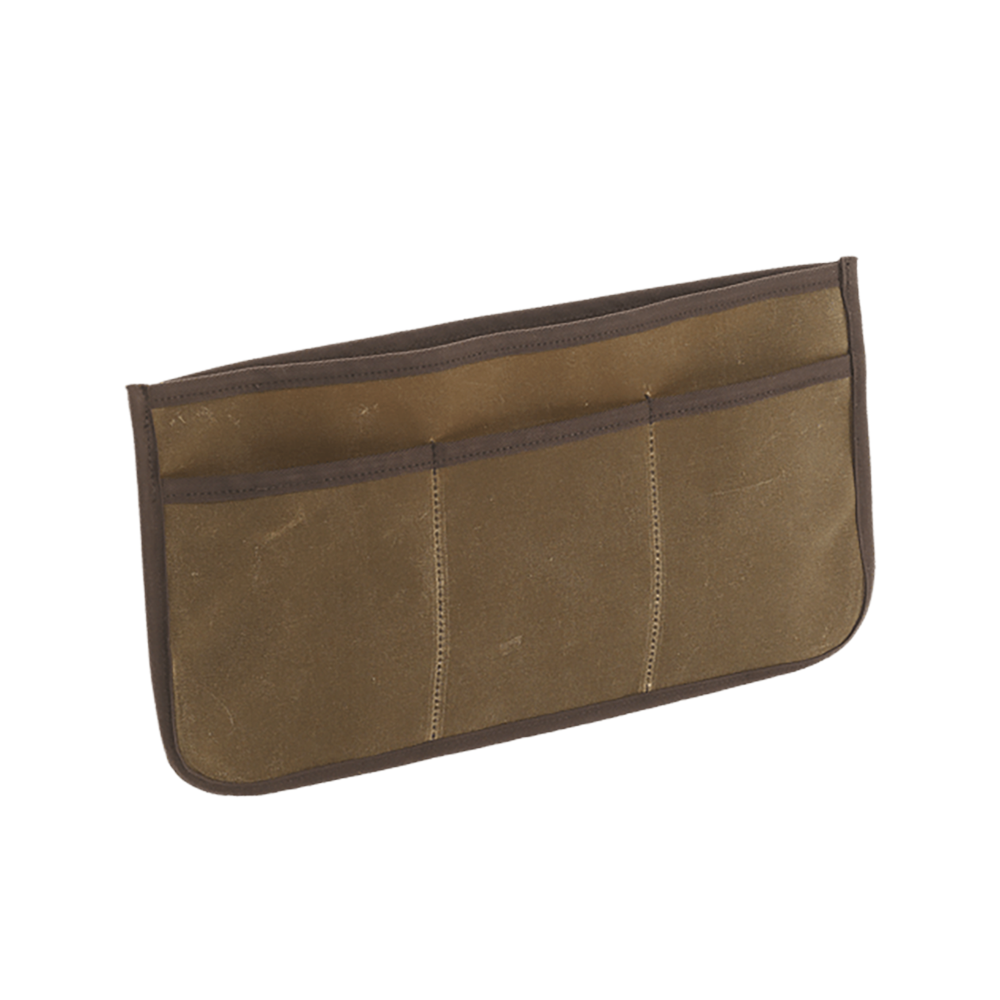 Our Insert Organizer has one large sleeve pocket with three other smaller slip sleeve pockets. Crafted out our high quality waxed canvas, premium leather, and durable webbed cotton. Materials sourced within the USA, crafted in Duluth MN, and made by Frost River Trading Co.
