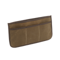 Our Insert Organizer has one large sleeve pocket with three other smaller slip sleeve pockets. Crafted out our high quality waxed canvas, premium leather, and durable webbed cotton. Materials sourced within the USA, crafted in Duluth MN, and made by Frost River Trading Co.