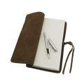 Traditional handcrafted premium leather journal with high quality craft paper, and paper can be replaced with the solid brass paper attachments.