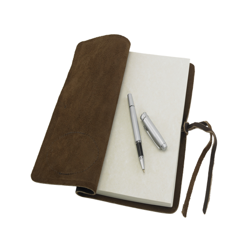 Traditional handcrafted premium leather journal with high quality craft paper, and paper can be replaced with the solid brass paper attachments.