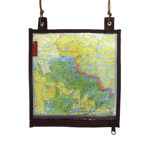 A case designed to protect your map during a canoe trip. 