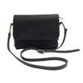 Shoulder bag made from lack leather and waxed canvas