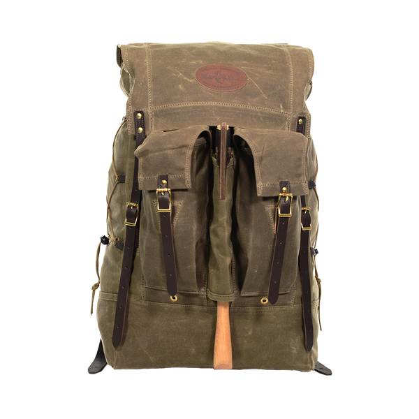 A waxed canvas and leather pack called the Isle Royale Bushcraft Pack which is designer to be a more versatile canoe pack. 