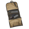 Waxed canvas rollup travel kit. 