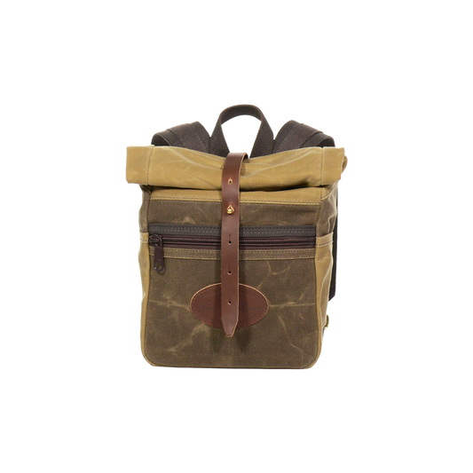 Front view of the Frost River Skyline Rolldown Backpack product photo.