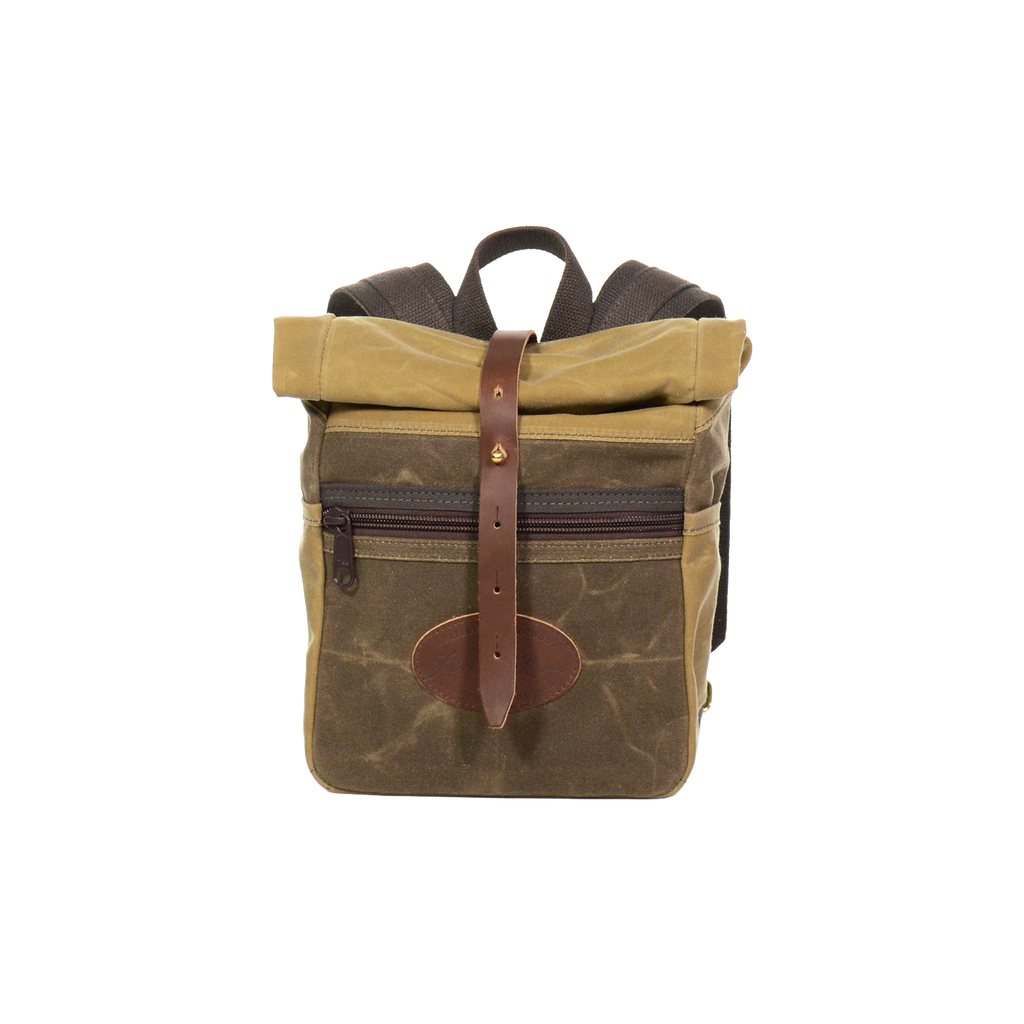 Front view of the Frost River Skyline Rolldown Backpack product photo.