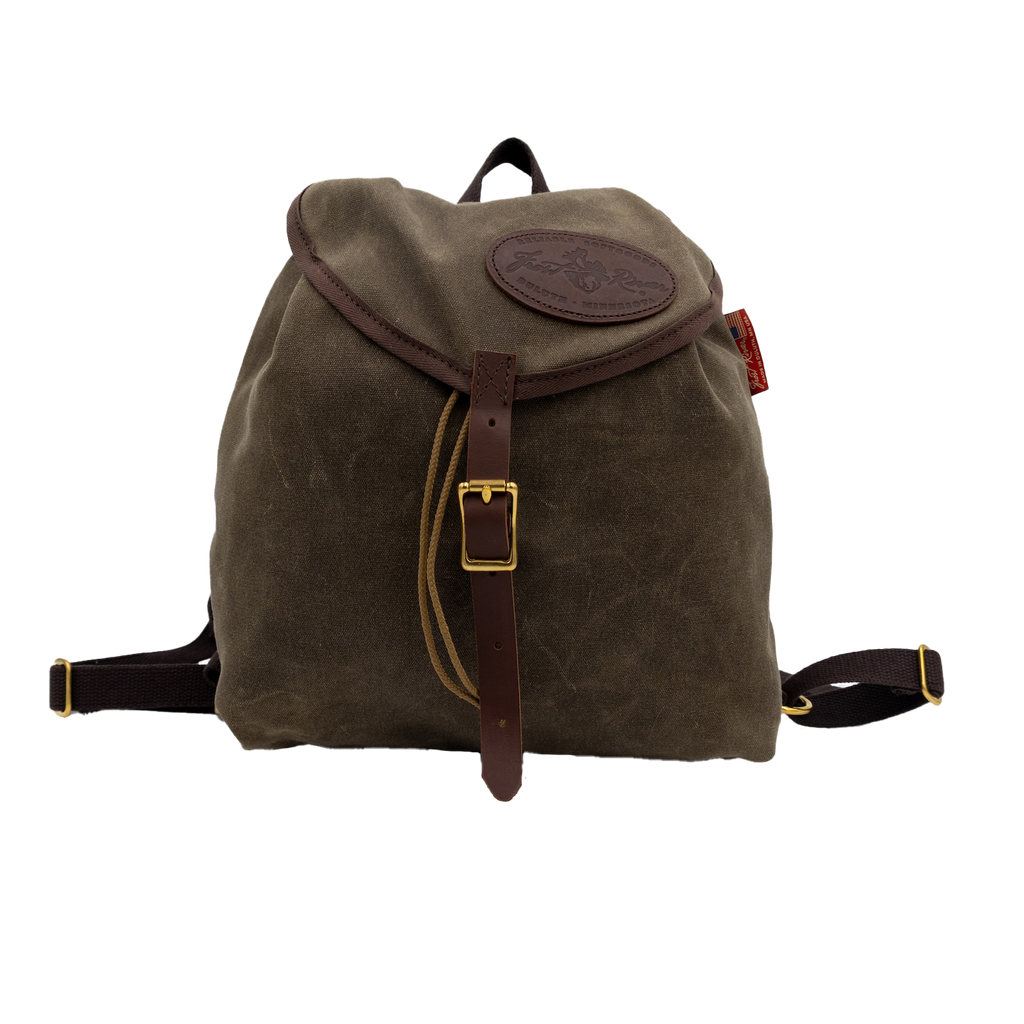 canvas leather backpack made in usa 25L Traveler Tan grade twill Premium Handcrafted Full Grain Leather