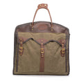 Beautiful garment bag with several areas reinforced with premium leather.