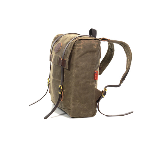 Handcrafted and has the look of a traditional small canoe pack.