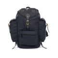 The Summit Expedition backpack in heritage black is crafted with waxed canvas, premium leather, and high quality brass.