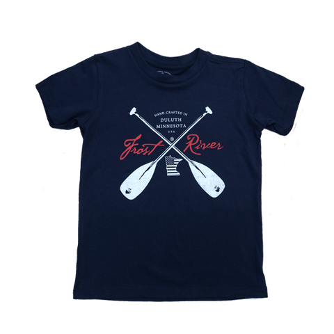 Kid's Navy Crossed Paddles T-Shirt - Youth