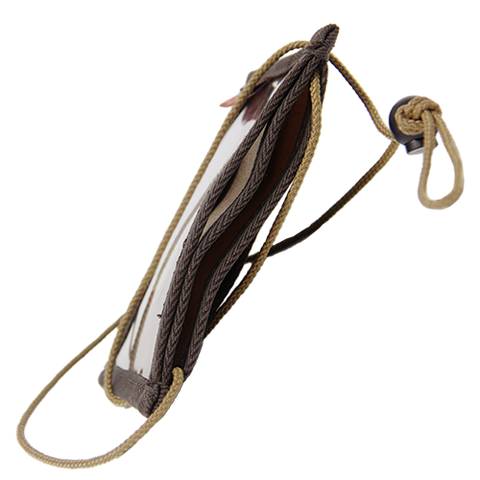 Contains a smaller slip pocket with a clear plastic covering and a slightly larger interior pocket. Handcrafted in Duluth MN.