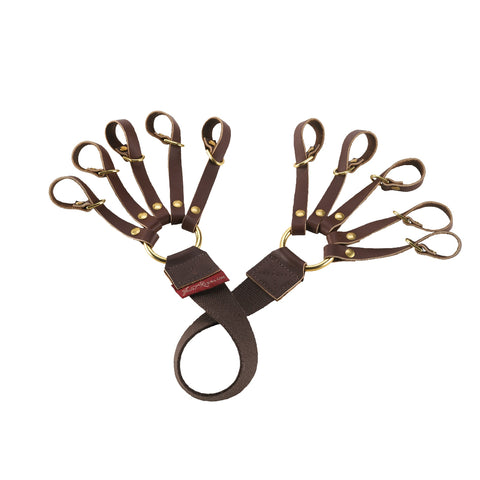 The game stap is looped over a waist belt and can carry twice as many birds.