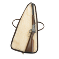 Handmade gun case lined with soft sherpa and made with durable waxed canvas, premium leather, and solid brass.
