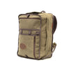 Sturdy and rectangular in shape made from waxed canvas with two front zipper pockets for extra storage.