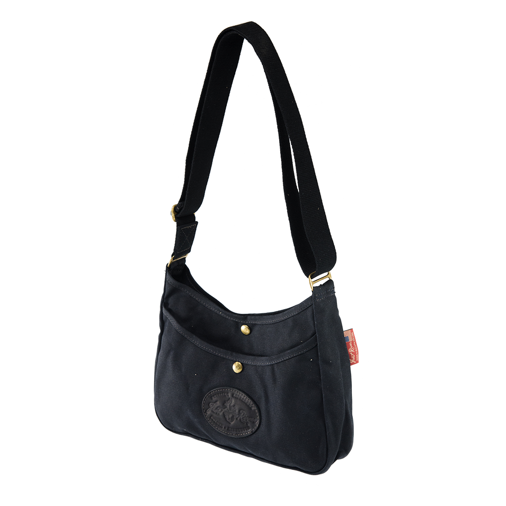 The Crescent Lake Shoulder bag is also available in our Heritage Black waxed  canvas.