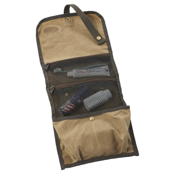 The Rollup Travel Kit has two compartments that are zippered with a mess fabric so you can see what is being stored in them before unzipping.
