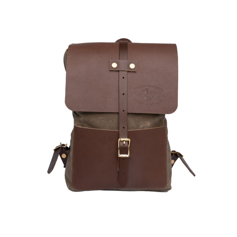 The Lookout Dagget Day Pack is made with a premium leather flap closure and buckle system.