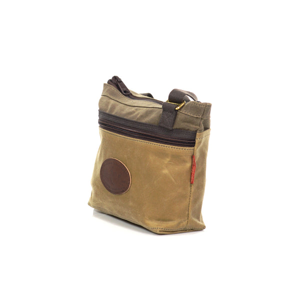 The front of the bag has an additional zippered pocket for easy access.