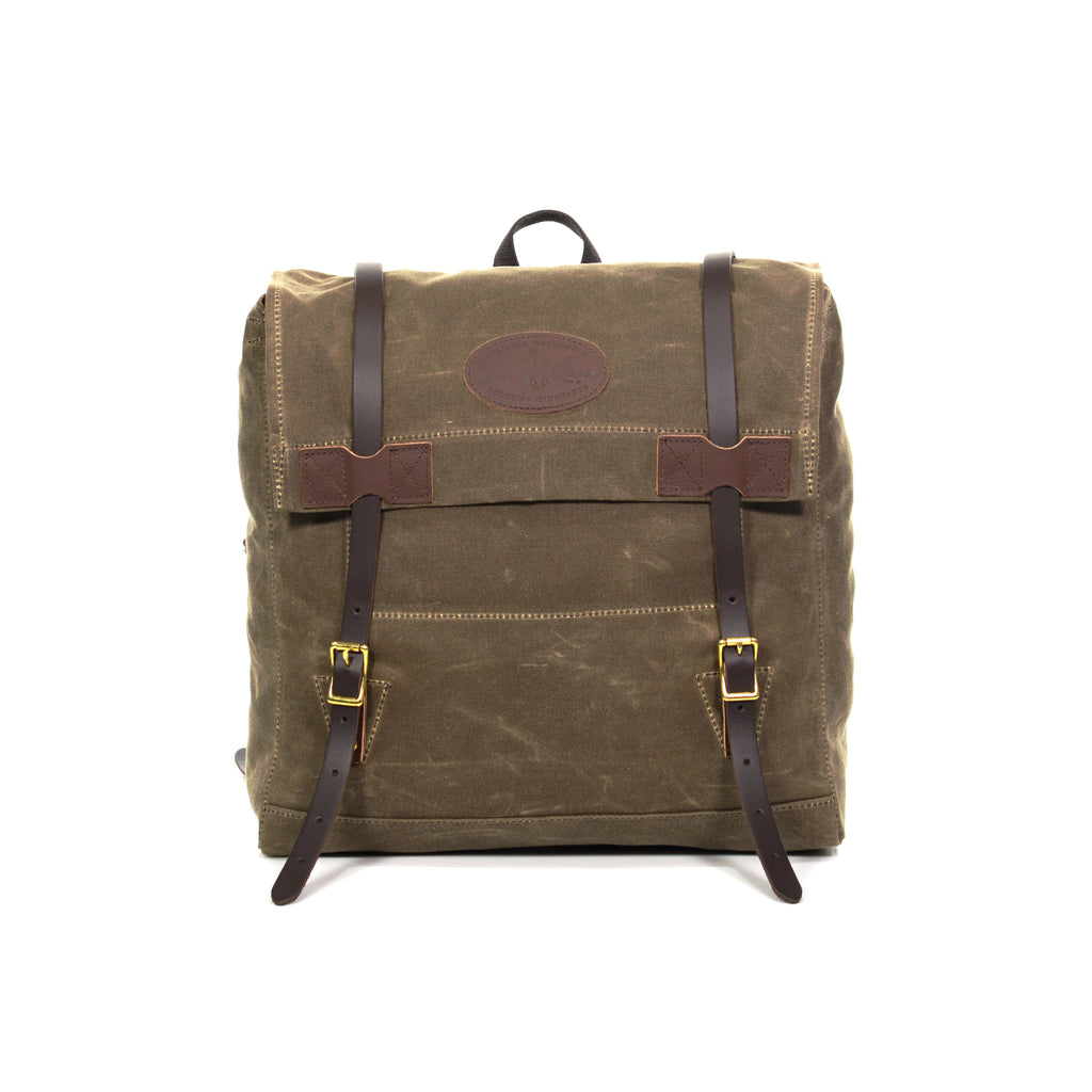 Handmade medium backpack with a secure flap closure and premium leather straps.