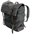 Heritage black version of the backpack showing the comfortable padded shoulder straps.