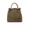 The Lake Michigan Tote is made with durable waxed  canvas, premium leather, and solid brass.