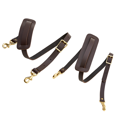 These leather shoulder straps are hand made in Duluth Minnesota at Frost River Trading Co.