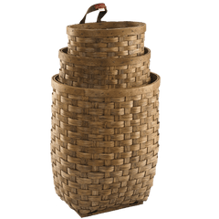 Long Low Wicker Basket, Antique Walnut Brown, Extra Large
